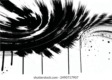 Grunge Brush strokes Background. Black Brush strokes isolated on white background. Grunge texture Background. Abstract Black and white grunge texture.