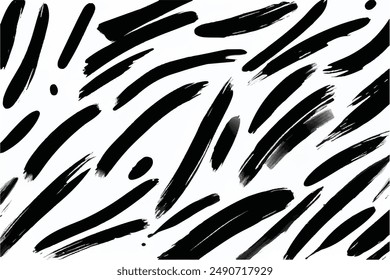 Grunge Brush strokes Background. Black Brush strokes isolated on white background. Grunge texture Background. Abstract Black and white grunge texture.