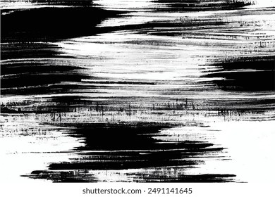 Grunge Pinselstriche Hintergrund. Schwarze Pinselstriche isoliert auf weißem Hintergrund. Grunge Textur Hintergrund. Abstrakte Schwarz-Weiß-Grunge-Textur.