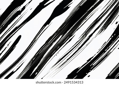 Grunge Brush strokes Background. Black Brush strokes isolated on white background. Grunge texture Background. Abstract Black and white grunge texture.