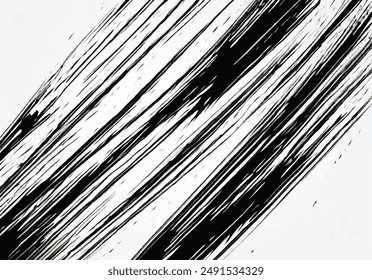 Grunge Brush strokes Background. Black Brush strokes isolated on white background. Grunge texture Background. Abstract Black and white grunge texture.