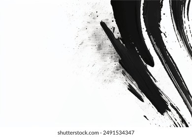 Grunge Brush strokes Background. Black Brush strokes isolated on white background. Grunge texture Background. Abstract Black and white grunge texture.