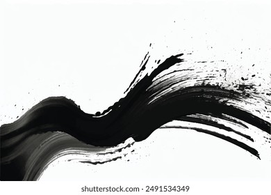 Grunge Brush strokes Background. Black Brush strokes isolated on white background. Grunge texture Background. Abstract Black and white grunge texture.