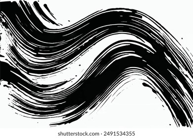 Grunge Brush strokes Background. Black Brush strokes isolated on white background. Grunge texture Background. Abstract Black and white grunge texture.