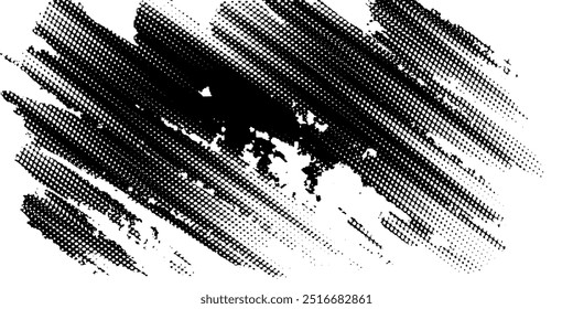 Grunge Brush traça o plano de fundo. Traçados de Pincel preto isolados em plano de fundo branco. Textura grunge Fundo. Abstrato Textura grunge em preto e branco.