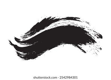 Grunge Brush traça o plano de fundo. Traçados de Pincel preto isolados em plano de fundo branco. Textura grunge Fundo. Abstrato Textura grunge em preto e branco.