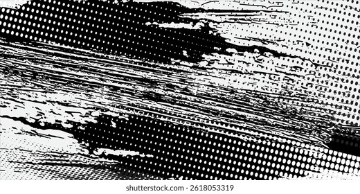 Grunge Brush strokes Background. Black Brush strokes isolated on white background. Grunge texture Background. Abstract Black and white grunge texture