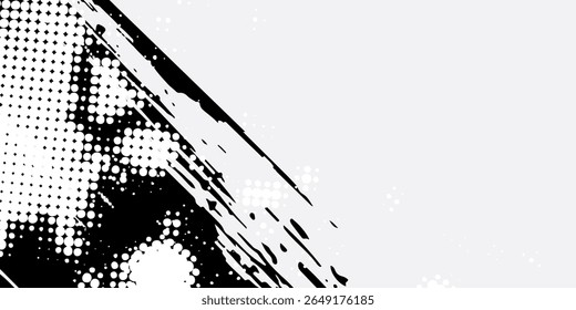 Fondo de pinceladas de grunge. Pinceladas negras aisladas sobre fondo blanco. Fondo de textura Grunge. Abstractas textura grunge en blanco y negro.