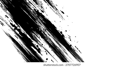 Grunge Brush strokes Background. Black Brush strokes isolated on white background. Grunge texture Background. Abstract Black and white grunge texture.

