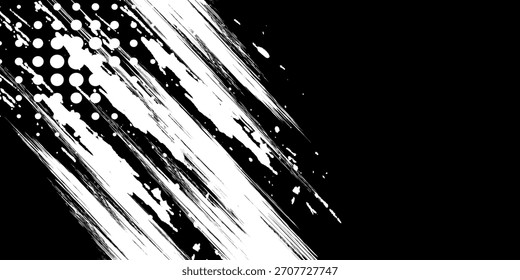 Fondo de pinceladas de grunge. Pinceladas negras aisladas sobre fondo blanco. Fondo de textura Grunge. Abstractas textura grunge en blanco y negro.

