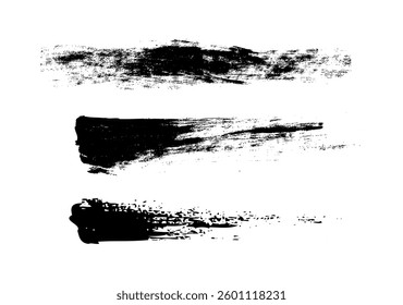 grunge brush strokes bundle on black colour