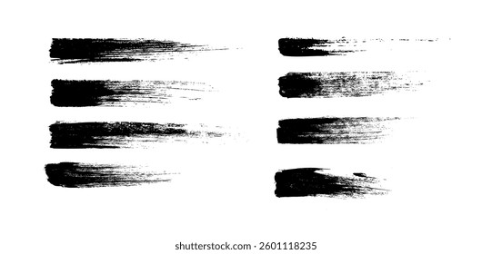 grunge brush strokes bundle on black colour
