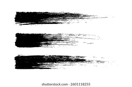 grunge brush strokes bundle on black colour