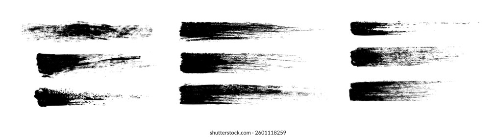 grunge brush strokes bundle on black colour