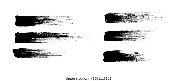 grunge brush strokes bundle on black colour