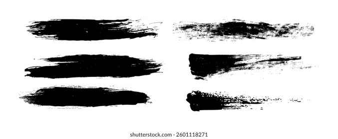 grunge brush strokes bundle on black colour