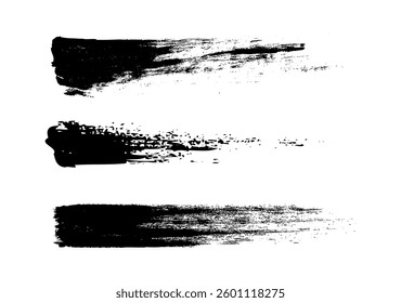 grunge brush strokes bundle on black colour