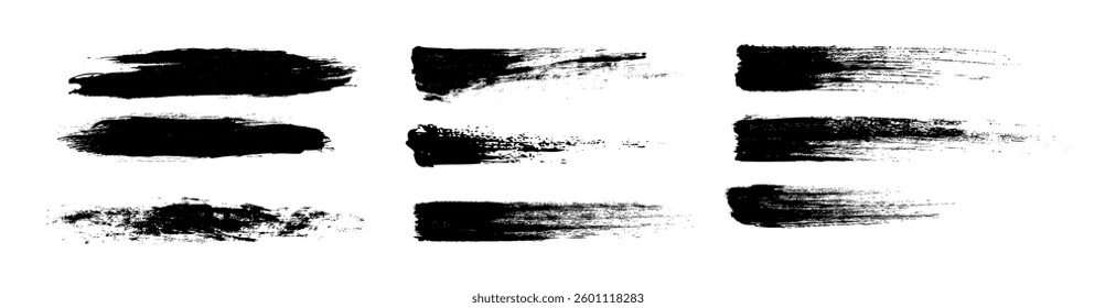 grunge brush strokes bundle on black colour
