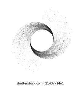 Pinselstriche in Circle Form . Spiral-Vektorgrafik .Texturrundes Logo . Design-Element. Abstrakte geometrische Rundformen .Rotationsteiler-Radiallinie. Konzentrierte Kreise