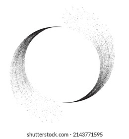 Grunge brush strokes in Circle Form . Spiral Vector Illustration .Textured round Logo . Design element . Abstract Geometric circular shapes .Rotating grunge radial line. Concentric circles