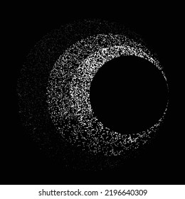 Grunge brush strokes in Circle Form . Spiral Vector Illustration .Textured round Logo . Design element . Abstract Geometric circular shapes .Rotating grunge radial line. Concentric circles