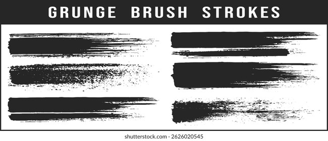Grunge brush strokes collection displays different patterns for modern texture effects perfectly