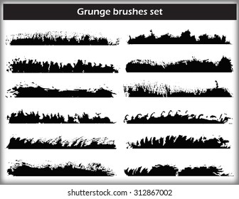 Grunge brush strokes. Grunge edges, grunge borders.Vector design template.