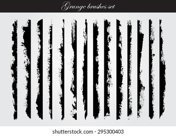 Grunge brush strokes .Grunge edges,grunge borders.Vector design template.