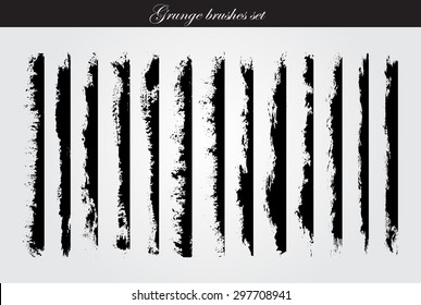 Grunge brush strokes .Grunge edges,grunge borders.Vector design template.