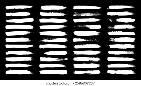 Grunge brush strokes, lines, ink smudges, hand-drawn scribble shapes. Handmade sketchy marks, acrylic stains, charcoal streaks. Paint textures, dry brush effect. Marker underline. Vector illustration