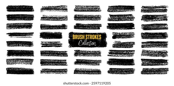 Grunge brush strokes, lines, ink smudges, hand-drawn scribble shapes. Handmade sketchy marks, acrylic stains, charcoal streaks. Paint textures, dry brush effect. Marker underline. Vector illustration