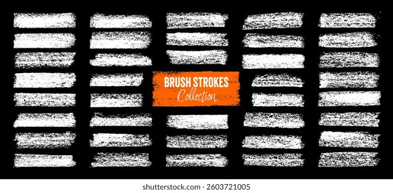 Grunge brush strokes, lines, ink smudges, hand-drawn scribble shapes. Handmade sketchy marks, acrylic stains, charcoal streaks. Paint textures, dry brush effect. Marker underline. Vector illustration