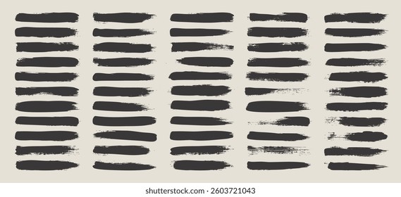 Grunge brush strokes, lines, ink smudges, hand-drawn scribble shapes. Handmade sketchy marks, acrylic stains, charcoal streaks. Paint textures, dry brush effect. Marker underline. Vector illustration
