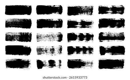 Grunge brush strokes, lines, ink smudges, hand-drawn scribble shapes. Handmade sketchy marks, acrylic stains, charcoal streaks. Paint textures, dry brush effect. Marker underline. Vector illustration