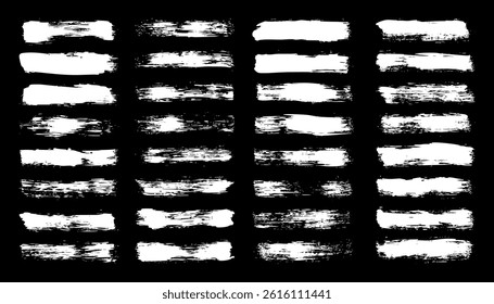 Grunge brush strokes, lines, ink smudges, hand-drawn scribble shapes. Handmade sketchy marks, acrylic stains, charcoal streaks. Paint textures, dry brush effect. Marker underline. Vector illustration