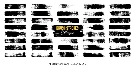 Grunge brush strokes, lines, ink smudges, hand-drawn scribble shapes. Handmade sketchy marks, acrylic stains, charcoal streaks. Paint textures, dry brush effect. Marker underline. Vector illustration