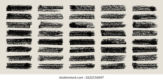 Grunge brush strokes, lines, ink smudges, hand-drawn scribble shapes. Handmade sketchy marks, acrylic stains, charcoal streaks. Paint textures, dry brush effect. Marker underline. Vector illustration