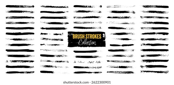 Grunge brush strokes, lines, ink smudges, hand-drawn scribble shapes. Handmade sketchy marks, acrylic stains, charcoal streaks. Paint textures, dry brush effect. Marker underline. Vector illustration