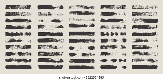 Grunge brush strokes, lines, ink smudges, hand-drawn scribble shapes. Handmade sketchy marks, acrylic stains, charcoal streaks. Paint textures, dry brush effect. Marker underline. Vector illustration