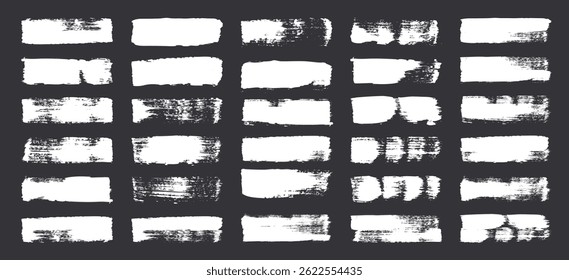 Grunge brush strokes, lines, ink smudges, hand-drawn scribble shapes. Handmade sketchy marks, acrylic stains, charcoal streaks. Paint textures, dry brush effect. Marker underline. Vector illustration