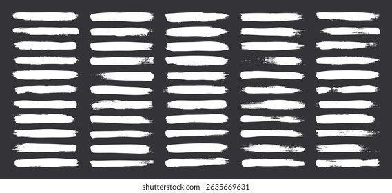 Grunge brush strokes, lines, ink smudges, hand-drawn scribble shapes. Handmade sketchy marks, acrylic stains, charcoal streaks. Paint textures, dry brush effect. Marker underline. Vector illustration