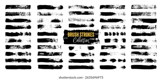 Grunge brush strokes, lines, ink smudges, hand-drawn scribble shapes. Handmade sketchy marks, acrylic stains, charcoal streaks. Paint textures, dry brush effect. Marker underline. Vector illustration