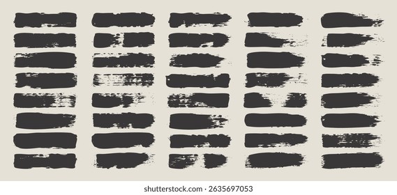Grunge brush strokes, lines, ink smudges, hand-drawn scribble shapes. Handmade sketchy marks, acrylic stains, charcoal streaks. Paint textures, dry brush effect. Marker underline. Vector illustration