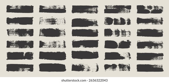 Grunge brush strokes, lines, ink smudges, hand-drawn scribble shapes. Handmade sketchy marks, acrylic stains, charcoal streaks. Paint textures, dry brush effect. Marker underline. Vector illustration