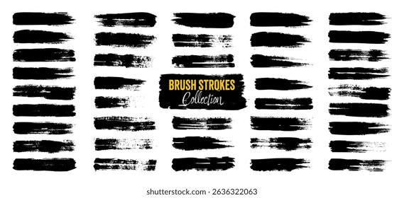 Grunge brush strokes, lines, ink smudges, hand-drawn scribble shapes. Handmade sketchy marks, acrylic stains, charcoal streaks. Paint textures, dry brush effect. Marker underline. Vector illustration