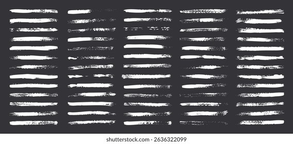 Grunge brush strokes, lines, ink smudges, hand-drawn scribble shapes. Handmade sketchy marks, acrylic stains, charcoal streaks. Paint textures, dry brush effect. Marker underline. Vector illustration