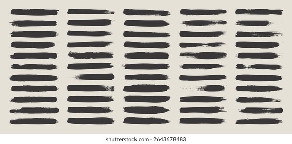 Grunge brush strokes, lines, ink smudges, hand-drawn scribble shapes. Handmade sketchy marks, acrylic stains, charcoal streaks. Paint textures, dry brush effect. Marker underline. Vector illustration