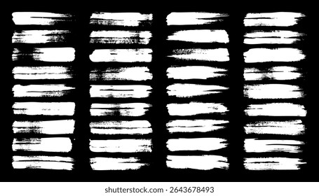 Grunge brush strokes, lines, ink smudges, hand-drawn scribble shapes. Handmade sketchy marks, acrylic stains, charcoal streaks. Paint textures, dry brush effect. Marker underline. Vector illustration