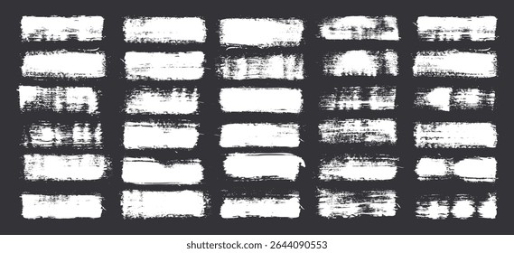 Grunge brush strokes, lines, ink smudges, hand-drawn scribble shapes. Handmade sketchy marks, acrylic stains, charcoal streaks. Paint textures, dry brush effect. Marker underline. Vector illustration