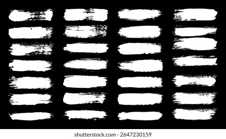Grunge brush strokes, lines, ink smudges, hand-drawn scribble shapes. Handmade sketchy marks, acrylic stains, charcoal streaks. Paint textures, dry brush effect. Marker underline. Vector illustration
